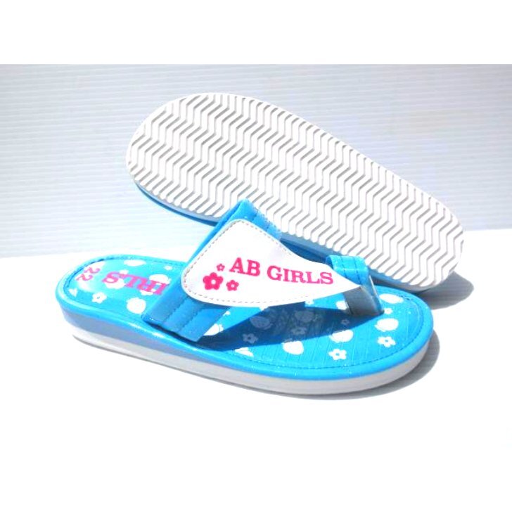 水濡れOK!ユビ付き 指付き ゆび はなお 付き ビーチ サンダル 22.0 AB GIRLS 1111 ブルー キッズ チャイルド 女の子 ビーサン つっかけ拍卖