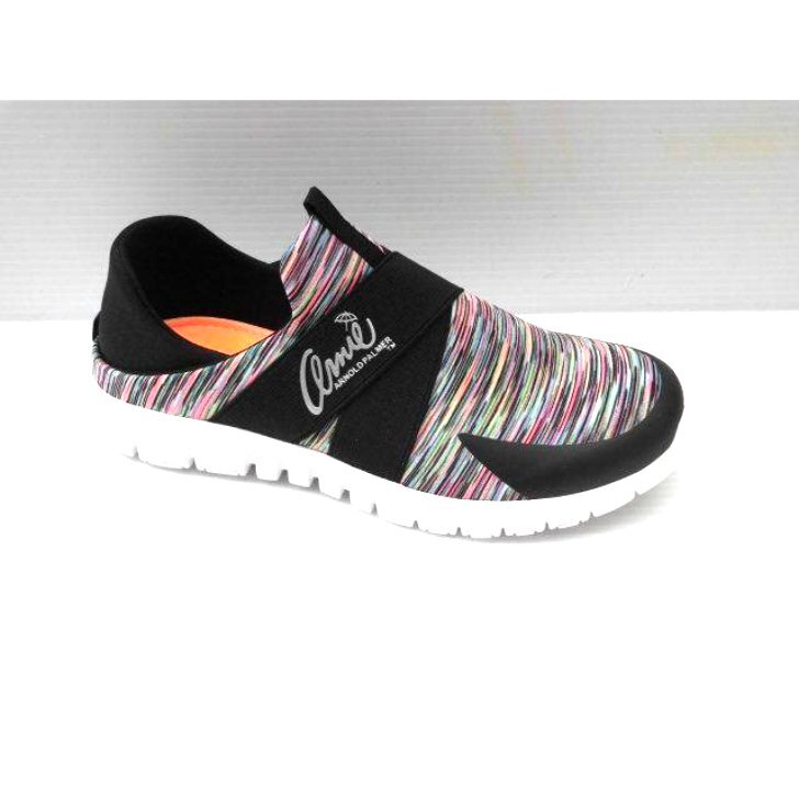 痛くないメッチャ柔か かかと踏み付けOK アーノルドパーマー AN0909 黒レインボー 23.5 婦人 レディース スニーカー ウォーキング シューズ拍卖