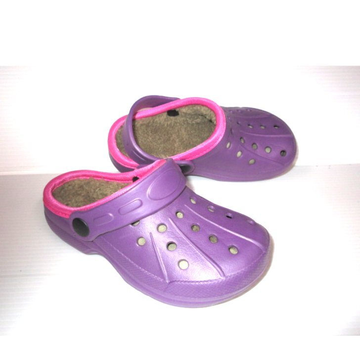 暖かボア裏 18.0 HRK26006 パープル 暖か 防寒 超軽量 キッズ ジュニア サボ クロッグ 2WAY サンダル モード履き つっかけ バックバンド拍卖