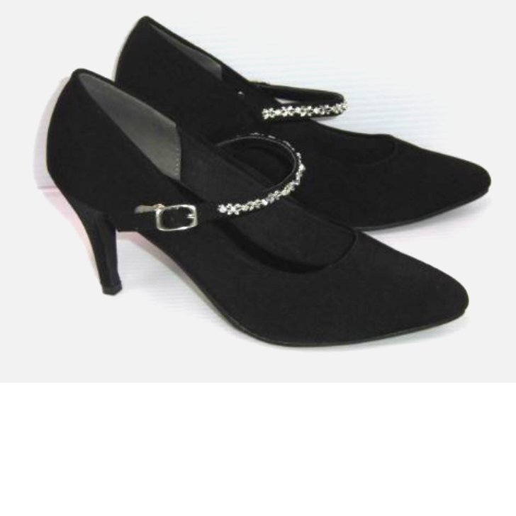 美脚ラインストーン パンプス LL MAGGIO FR7601 黒サテン 婦人 レディース フォーマル 結婚式 パーティー 披露宴 ハイヒール ピンヒール拍卖