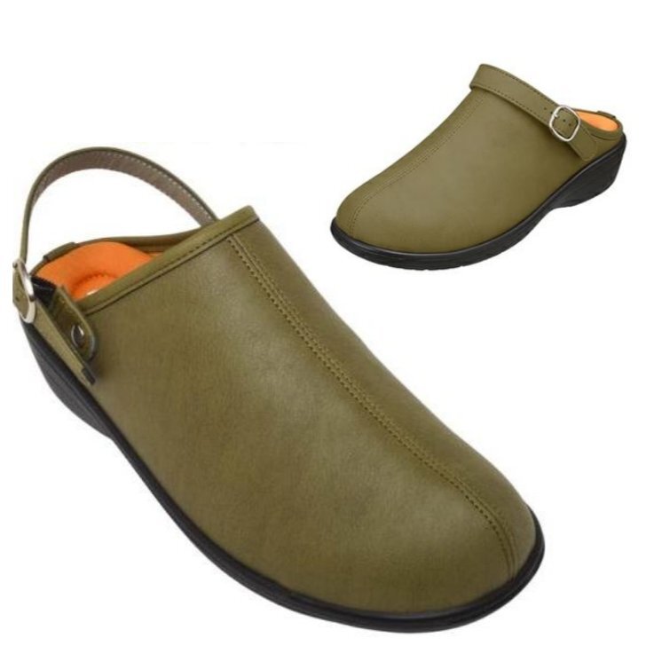 2WAY サンダル L 足に優しい パンジー 6861 カーキ Pansy 前かぶり 防寒モード サボ クロッグ オフィス 事務 履き つっかけ バックバンド拍卖