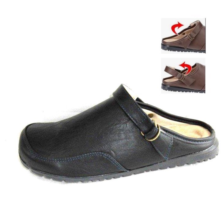 痛くない幅広 2WAY サンダル LL Penny Lane PL6001 ブラック つま先カバー 前かぶり 紳士 メンズ 事務所 オフィス モード 履き つっかけ拍卖