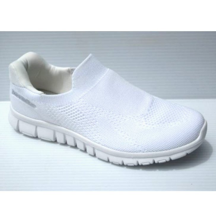 ハンズフリー 秒で履けるスリッポン 23.0 ピュアウォーカー PW1502 白 婦人 レディース スニーカー ウォーキングシューズ 施設 介護 履き拍卖