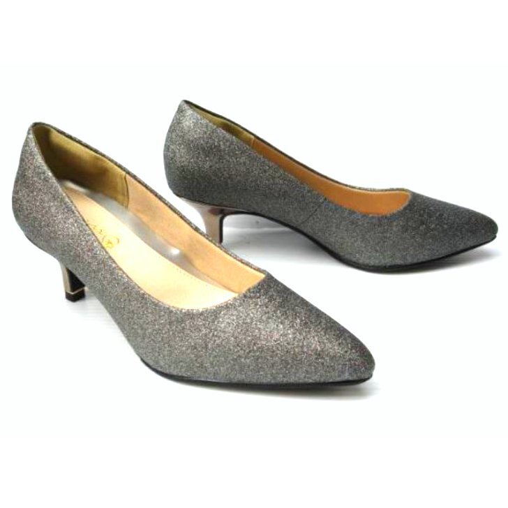 高機能クッション パンプス 24.5 濡れに強い 防水生地 Saltare サルターレ 7702 GM 婦人 靴 レディース プレーン ピンヒール ペンシルトウ拍卖