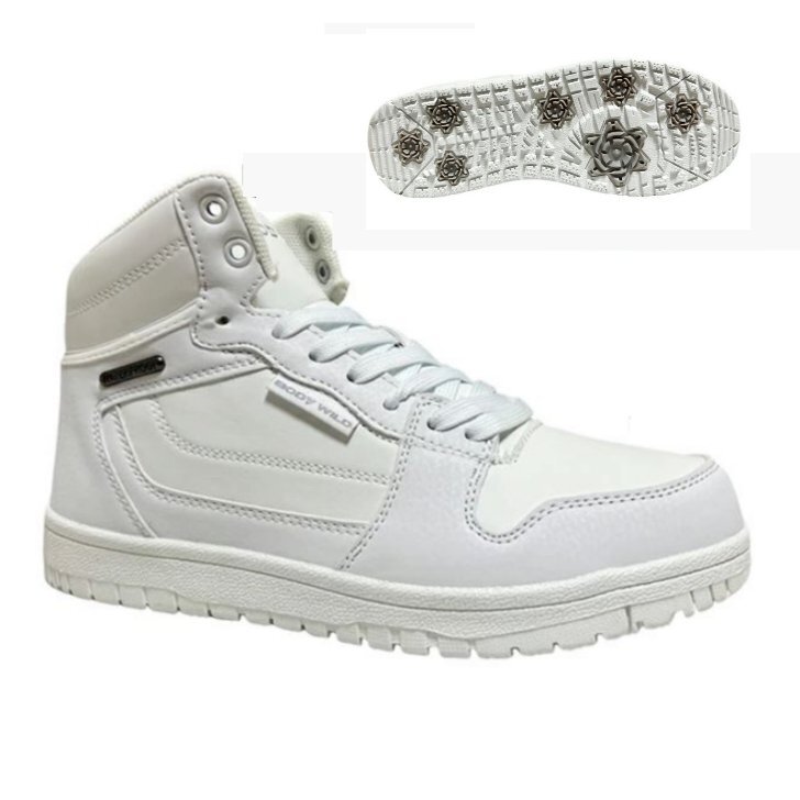 防水 スノートレ 23.0cm BODY WILD 5548 白 婦人 レディース ハイカット スニーカー ブーツ スノー シューズ スノトレ 通学 通勤 雪道拍卖