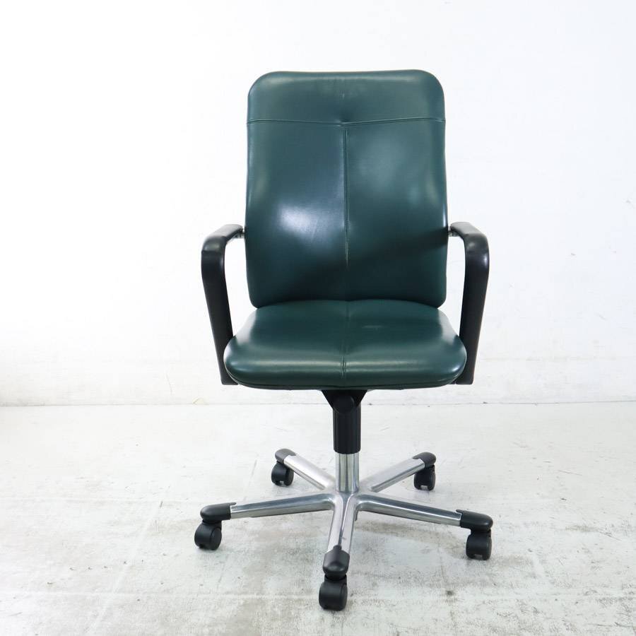 karimoku カリモク 本革 ハイバックデスクチェア XG9500 リクライニング&機能付き 色:グリーン系 エグゼクティブチェア★280h19拍卖
