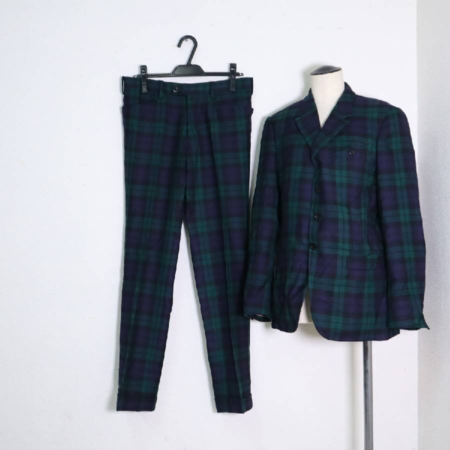 ポールスミス スーツ 2P 上下 セットアップ ジャケット+パンツ ブラックウォッチ ウール製 メンズ Paul Smith★287h10拍卖