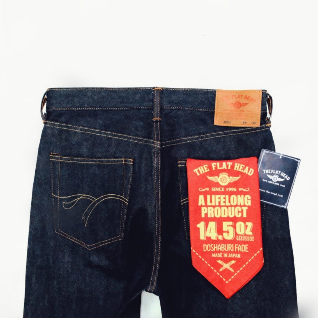THE FLAT HEAD フラットヘッド WIDE STRAIGHT JEANS FN-3004 デニムパンツ 36サイズ拍卖