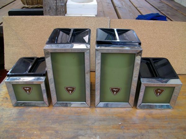 アンティーク缶  調味料入れ 輸入品 4ケset No.2拍卖
