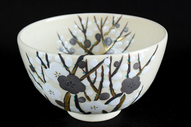 茶道具 真葛焼 宮川香斎造 梅図 茶碗拍卖