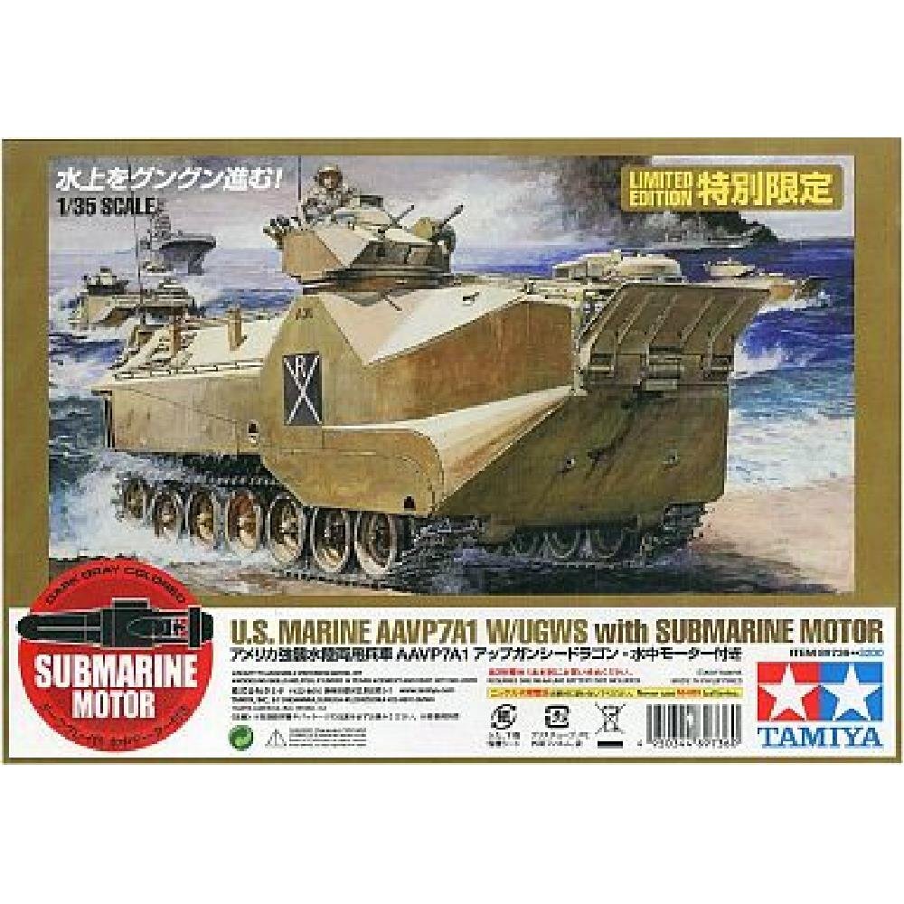 【中古】タミヤ 1/35 スケール限定シリーズ アメリカ 強襲水陸両用兵車 AAVP7A1 アップガンシードラゴン 水中モーター付き拍卖