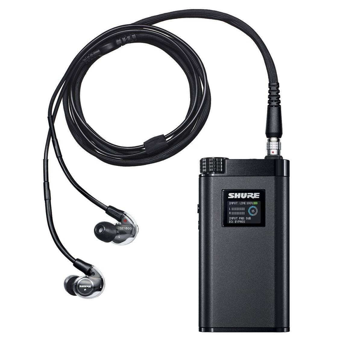 【中古】SHURE イヤホンシステム KSE1500 コンデンサー型 ハイレゾ対応 ヘッドホンアンプ一体型 KSE1500SYS-J 【国内正規品】拍卖