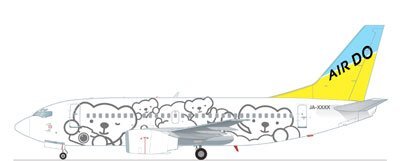 【中古】ハセガワ 1/200 北海道国際航空B737-500 ベア ドゥ拍卖