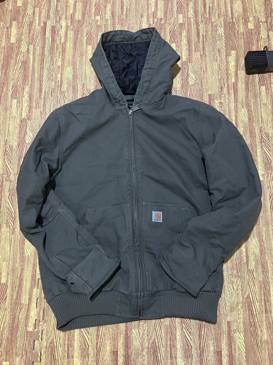 カーハート J130 ウォッシュドダック インサレート アクティブジャケット モスグリーン メンズ アウター ジャケット サイズM拍卖