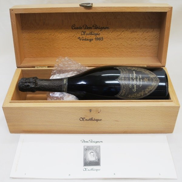 古酒 未開栓 希少品【ドン・ペリニヨン】ドンペリ白 エノテーク ヴィンテージ 1985 シャンパン 750ml 冊子・木箱付き拍卖