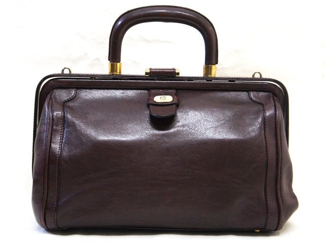 中古【GOLD PFEIL ゴールドファイル】レザーハンドバッグ ミニドクターバッグ ボルドー W.GERMANY ビンテージ拍卖