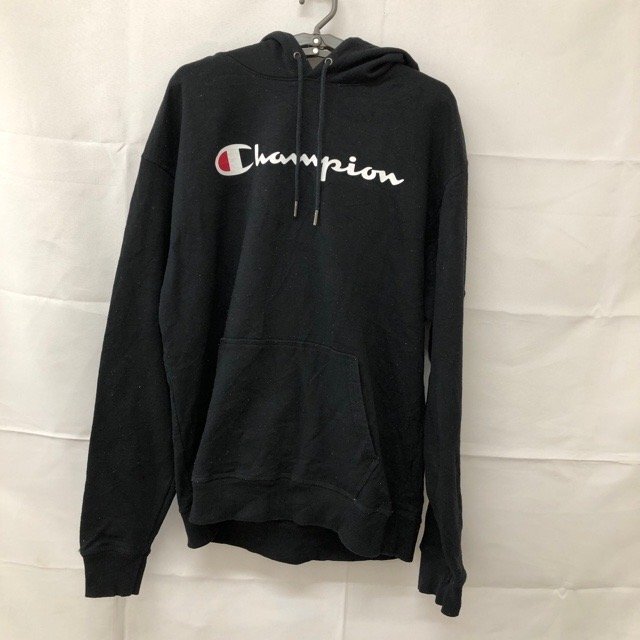 B59 チャンピオン L アメリカ古着 長袖 コットンポリエステル プルオーバー パーカー ブラック Champion メンズ拍卖
