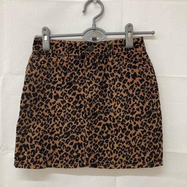 B211 バニラスター 3 アメリカ古着 コットン混 レオパード ミニスカート ブラウン VANILLA STAR レディース拍卖
