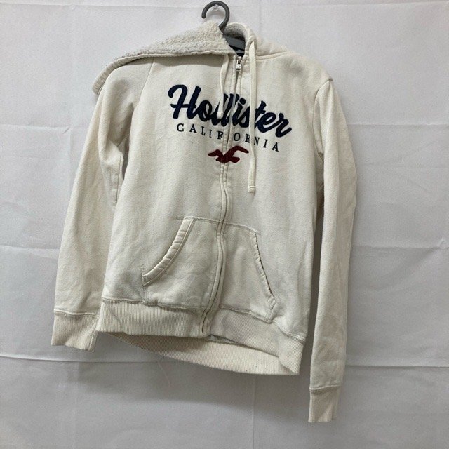 B201 ホリスター S アメリカ古着 長袖 ボア パーカー アイボリー HOLLISTER レディース拍卖
