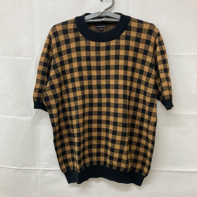 B213 フー・ワット・ウェア XXL アメリカ古着 半袖 コットン混 ニットTシャツ イエロー WHO WHAT WEAR レディース拍卖