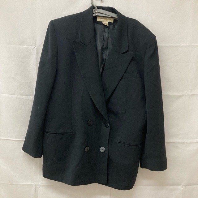 B231 ジョーンズニューヨーク XL相当 レディース アメリカ古着 アセテート混 長袖 ブレザー ブラック JONES NEW YORK レディース拍卖
