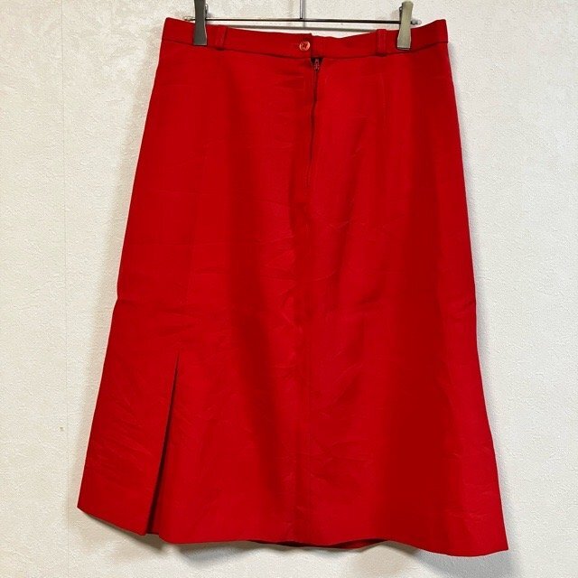 B355 ジェラールパスキエ 55L ユーロ古着 フランスブランド ポリエステル ウール スカート レッド GerardPasquier レディース拍卖