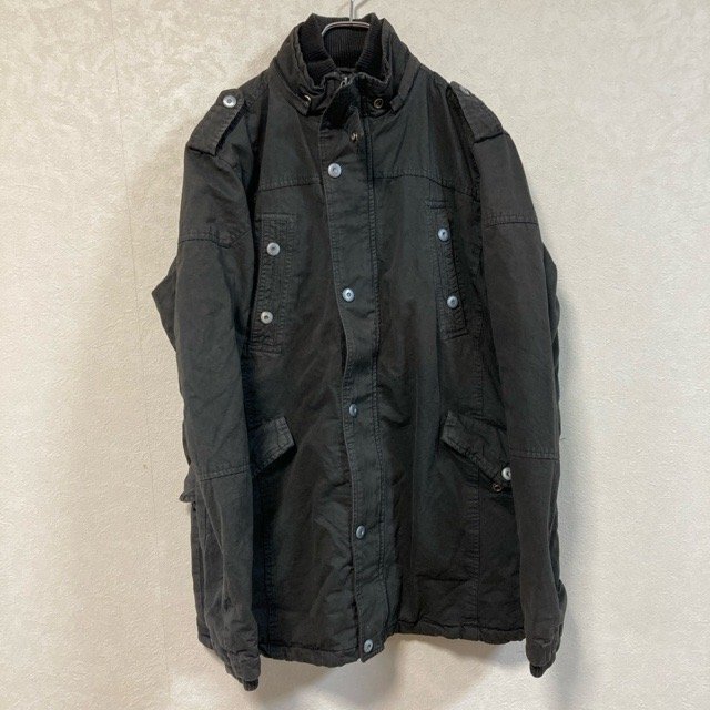 A68 ハードエッジ M アメリカ古着 ポリエステル 中綿 ミリタリージャケット ブラック HARDEDGE メンズ拍卖