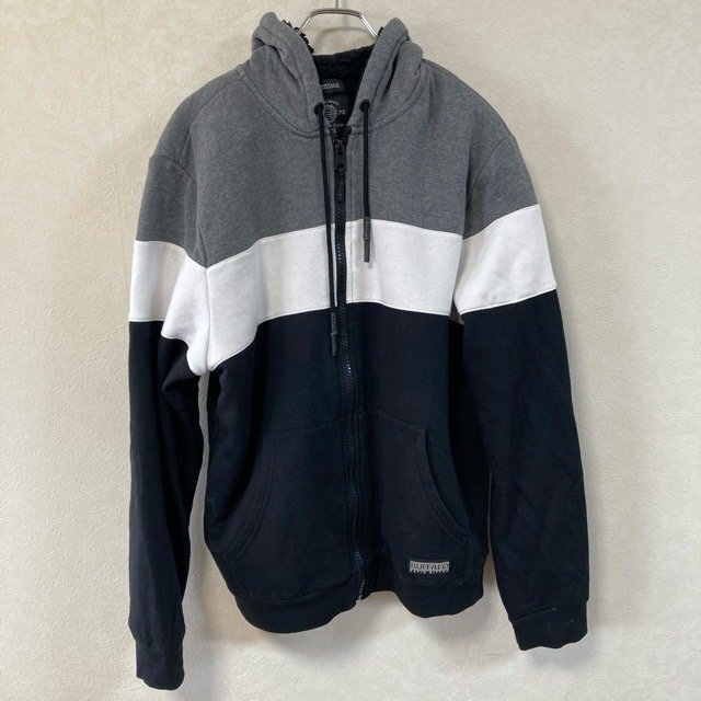 A708 バッファロー XL アメリカ古着 コットンポリ ボア裏地 フーディ パーカー ネイビー BUFFALO メンズ拍卖