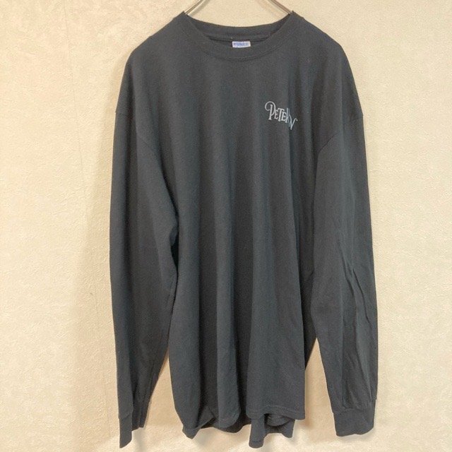 A863 ポートアンドカンパニー 2XL アメリカ古着 コットン 長袖 Tシャツ ブラック PORT&COMPANY メンズ拍卖