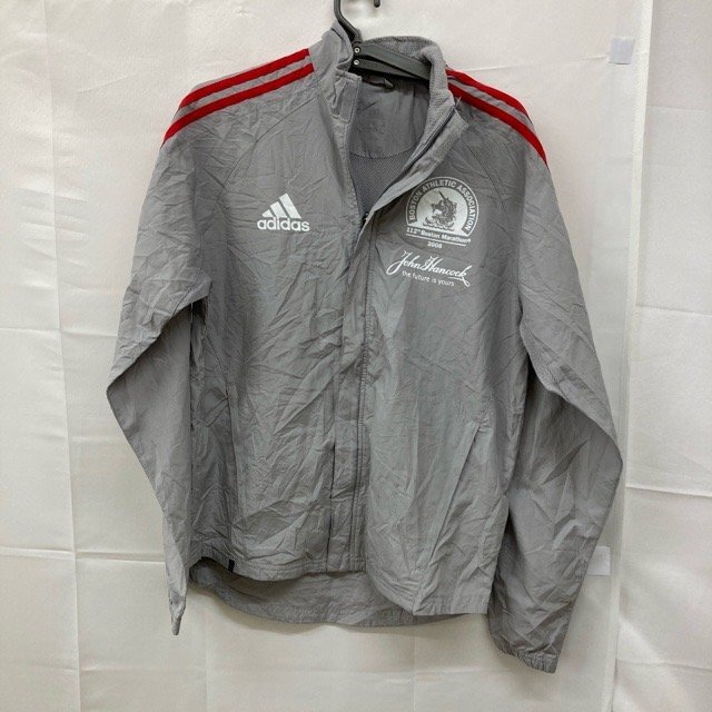 C155 アディダス アメリカ古着 ナイロンジャケット ウインドブレーカー グレー adidas メンズ拍卖