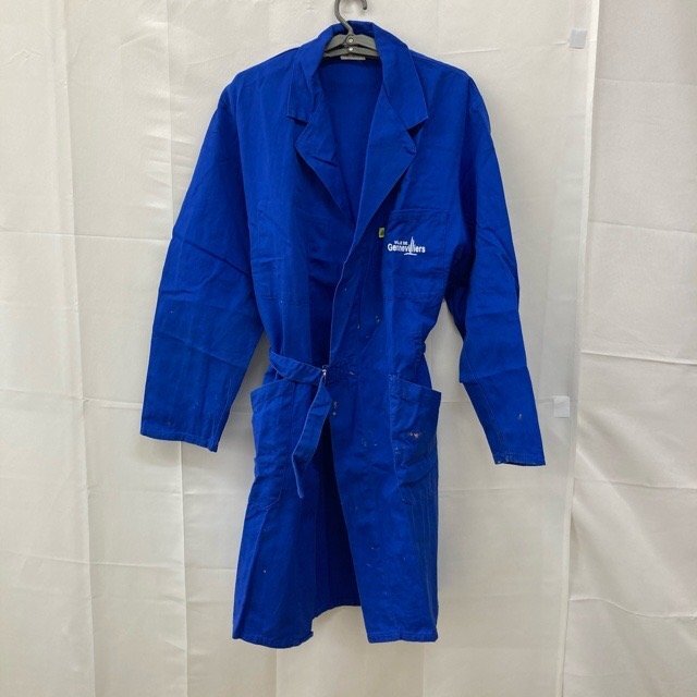 C200 ルセドル フレンチワーク ユーロ古着 フランス製 長袖 コットン ベルト付ワークコート ブルー LE CEDRE メンズ拍卖