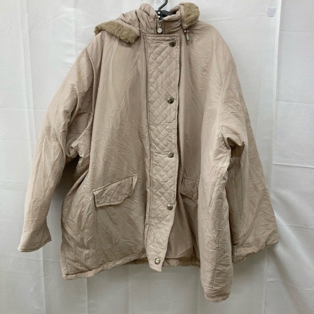 C225 ウェザーソリューションズ 4X アメリカ古着 キルティング フードコート ベージュ WEATHER SOLUTIONS レディース拍卖