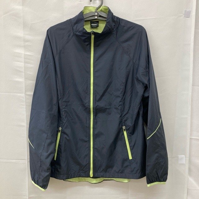 C226 スポーツエッセンシャルズ M アメリカ古着 ウィンドブレーカー ネイビー SPORT ESSENTIALS レディース拍卖