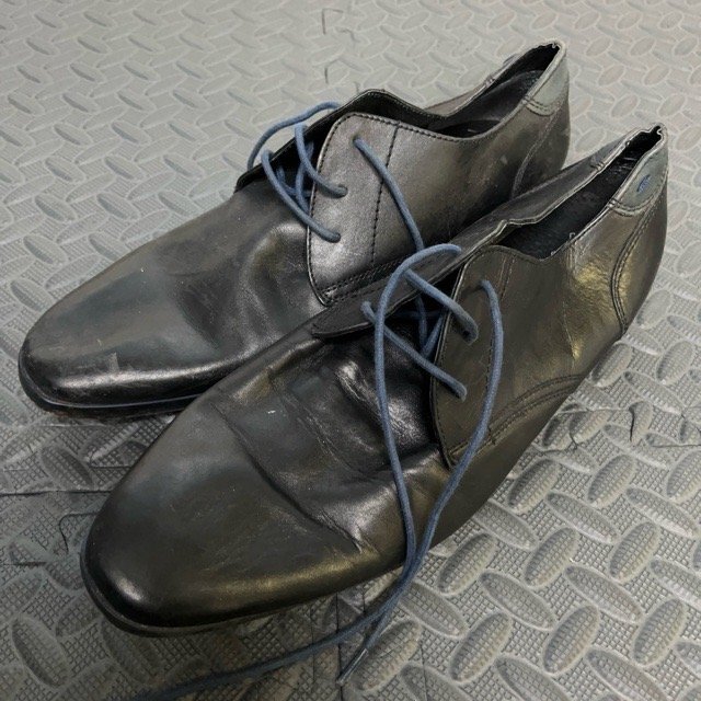 16 マッテオロッシ 42 ユーロ古着 レザー スクエアトゥ ドレスシューズ ブラック MATTEO ROSSI ソール全長29 底幅11 メンズ拍卖