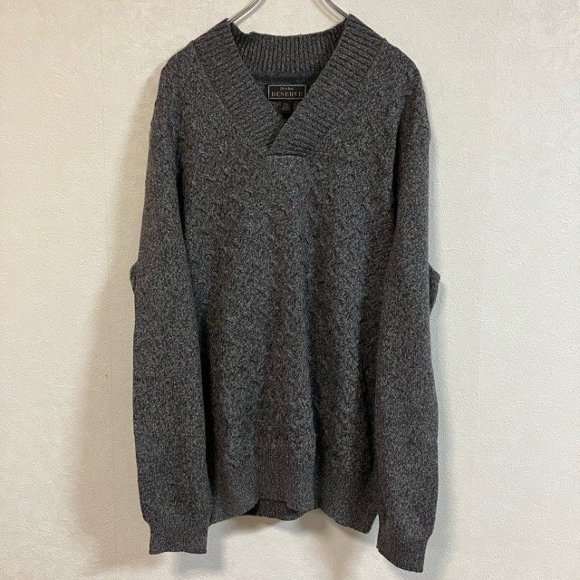 A4 ジョスエーバンク XXL アメリカ古着 Vネック ウールナイロン 長袖 ニットセーター グレー JOS.A.BANK メンズ拍卖