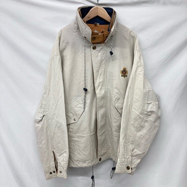 C230 ハンティングホーン M アメリカ古着 コットン 刺繍ロゴ マウンテンジャケット ベージュ HUNTING HORN メンズ拍卖