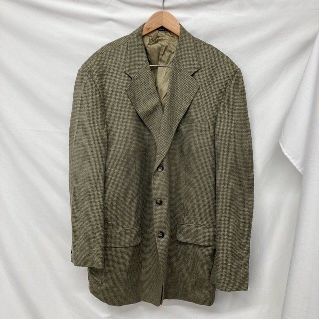 C228 STAFFORD L アメリカ古着 USA製 シルクウール混 テーラードジャケット ブラウン STAFFORD メンズ拍卖