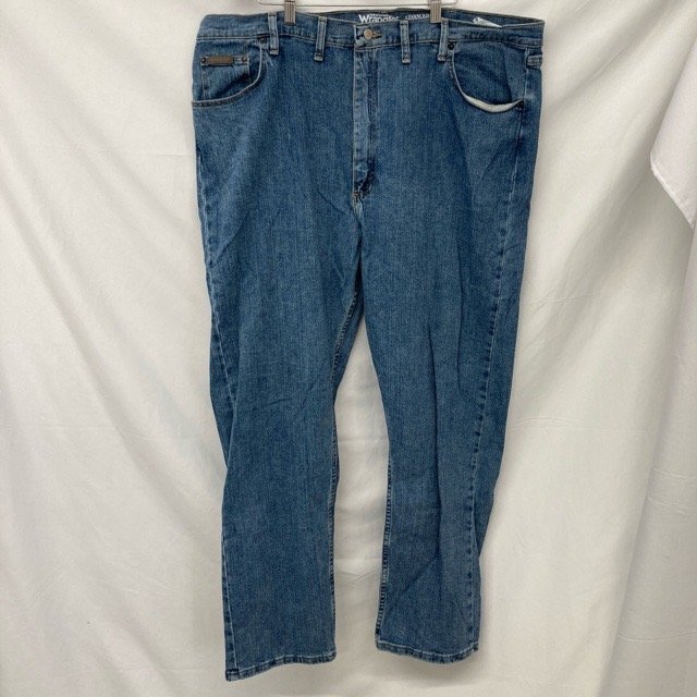 C264 ラングラー 44 アメリカ古着 USA製 アドバンスドコンフォート デニムパンツ ブルー Wrangler メンズ拍卖