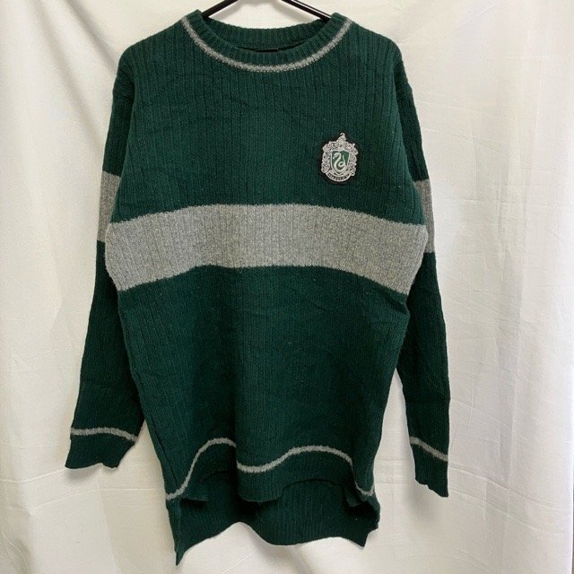 A638 ハリーポッター L ユーロ古着 スコットランド製 ラムウール 長袖 ニット グリーン Harry Potter メンズ拍卖