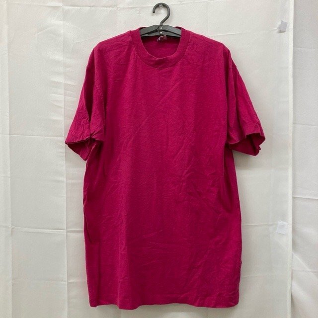 A979 フルーツオブザルーム XL アメリカ古着 USA製 半袖 コットン Tシャツ ピンク FRUIT OF THE LOOM メンズ拍卖