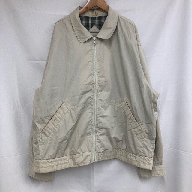 A629 ヒルアンドアーチャー L アメリカ古着 裏チェック ポリエステル 長袖 ジャケット ベージュ HILL & ARCHER メンズ拍卖