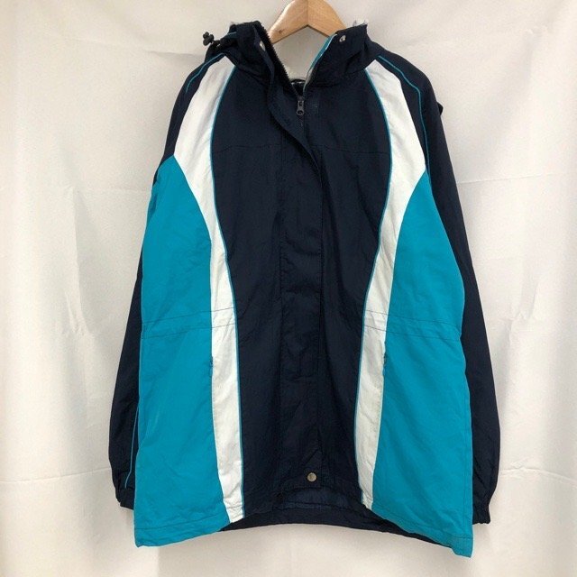 A634 フェイデッドグローリー L アメリカ古着 フード付き ポリエステル 長袖 ブルゾン ネイビー FADED GLORY キッズ拍卖