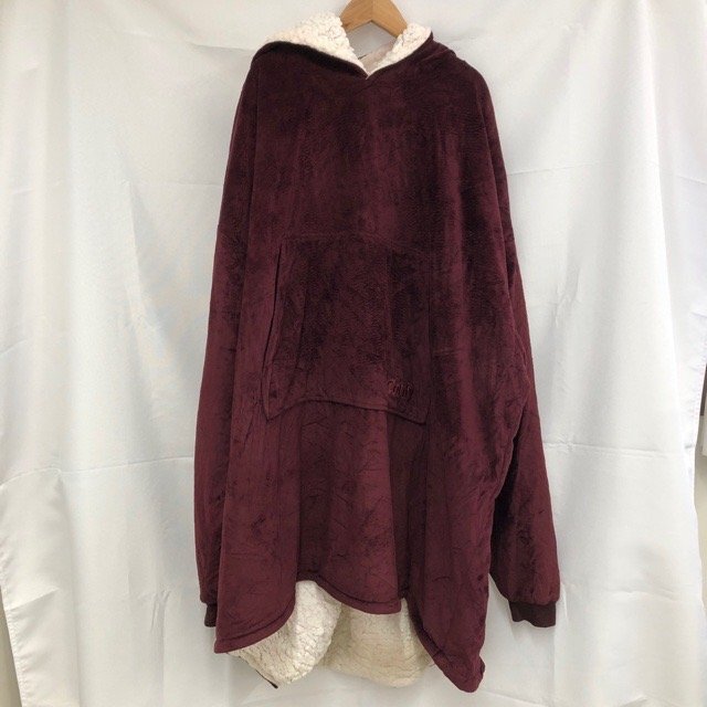 A630 コンフィ フリーサイズ アメリカ古着 ボア裏地 ポリエステル 長袖 パーカ ワインレッド The Comfy メンズ拍卖