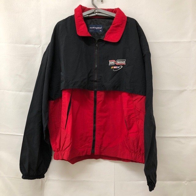 A1168 スウィングスター XL アメリカ古着 USA製 切替ウインドブレーカー レッド×ブラック Swingster メンズ拍卖
