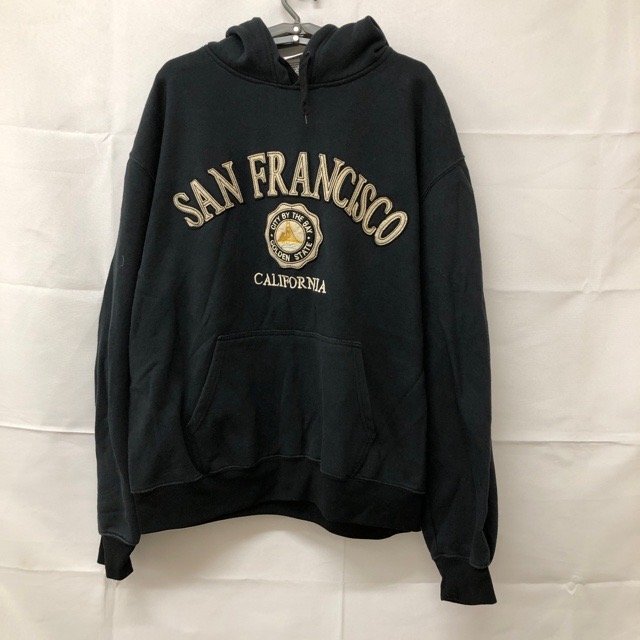 A1244 ディムコアパレル XL アメリカ古着 SAN FRANCISCO ロゴ パーカー ブラック DIMCO Apparel メンズ拍卖
