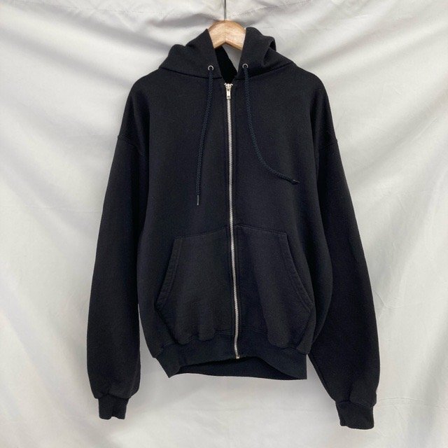 A1616 チャンピオン S アメリカ古着 メキシコ製 長袖 コットンポリ プリント パーカー ブラック Champion メンズ拍卖