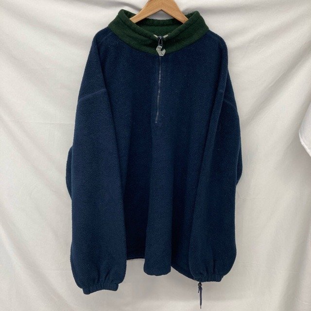 C342 プライズランディング XL アメリカ古着 フリース 長袖 ハーフジップ ネイビー PRIDES LANDING メンズ拍卖