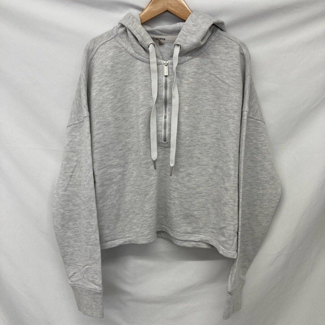 C363 カルバンクライン L アメリカ古着 パフォーマンスライン コットン混 長袖 パーカー グレー Calvin Klein レディース拍卖