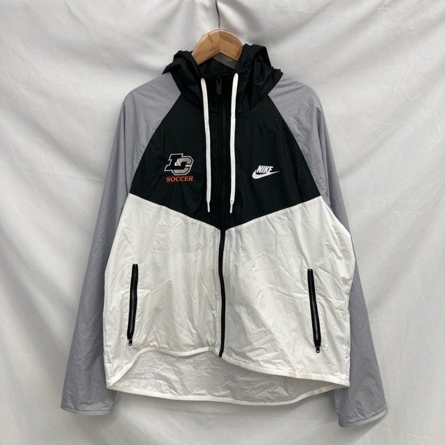 B415 ナイキ M アメリカ古着 ベトナム製 ポリエステル ロゴ刺繍ナイロンパーカー ホワイト NIKE メンズ拍卖