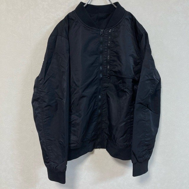 B445 オールドネイビー M アメリカ古着 ナイロン 中綿 ブルゾン ブラック OLD NAVY メンズ拍卖